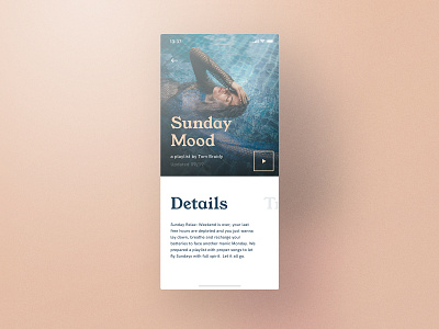 iOS Music App app clean colors design detail ios ios app mood music pastell photography playlist relax shadow shine stage sunday typography ui ux