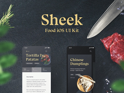 Sheek Food iOS UI Kit Release ae animation app design figma food food app frish kit kits order restaurants shift sketch system theme ui ui8 ux yung