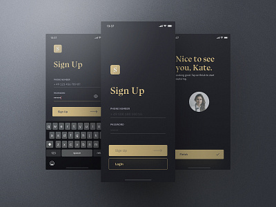 Sheek Food iOS UI Kit Sign Up