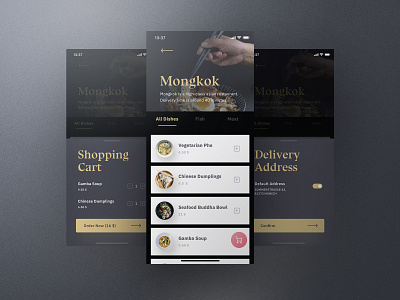 Sheek Food iOS UI Kit Order Flow clean cook cooking dark design elegant food frish ios kit order professional recipes restaurants sheek shift system ui ui8 yung