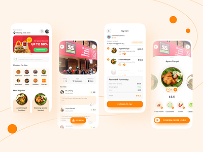 Food Delivery - Mobile App app cart clean cooking delivery delivery service fast food food food and drinkj food app food delivery food delivery app mobile app mobile desain mobile food app order restaurant restaurant app shiping shop