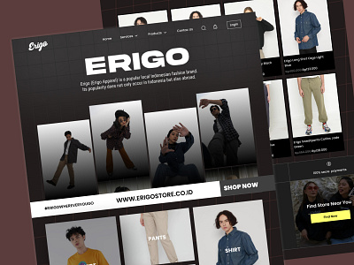 Redesign Erigo Website branding clothes fashion fashion brand online shop online store shopping ui ux web web desing website website desingn