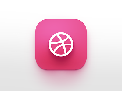 Dribbble icon app icon dribbble icon pink rebound shadow shot
