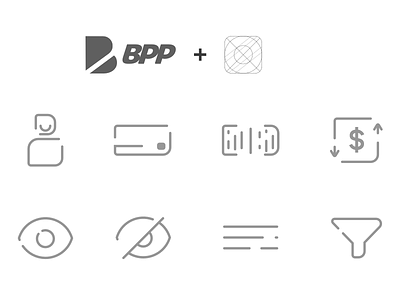 Icon set studies bank brand grid icon icon set iconography money studies