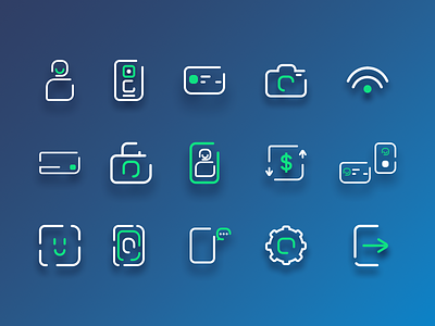 Icon set update bank brand grid icon icon set iconography money studies