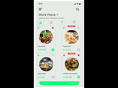 Landing Page  oof  Food App Design