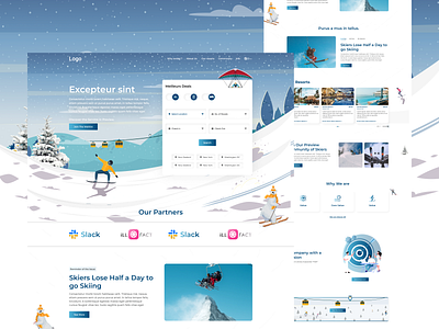 Skiing Service landing page app best ui design best ui designer branding clean landing page graphic design landing page ski landing page skii service landing page skiing web design typography ui ui design uiux ux design web design