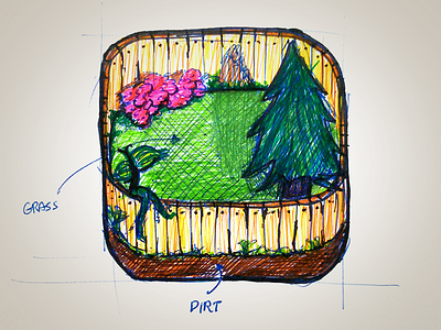 Garden App Icon app garden icon illustration pen