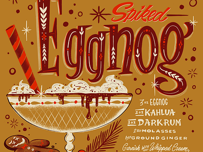 Spiked eggnog lettered libation series