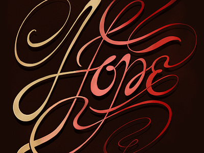 Hope gradient hand lettering hope lettering script swashes