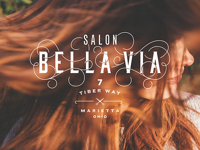 Bella Via Salon Branding unused concept 2 branding hair identity lockup logo salon serif type typography vintage