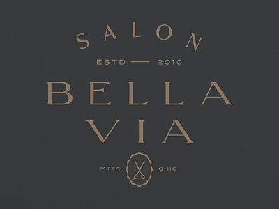 Bella Via Salon unchosen concept 3 branding high end identity lockup logo salon serif type typography word mark