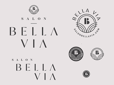 Bella Via Salon chosen concept brand brand board branding identity system logo modern responsive brand salon type typography