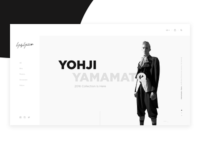 Yamamato Ecommerce black and white clean ecommerce minimalist ui yohji yamamato
