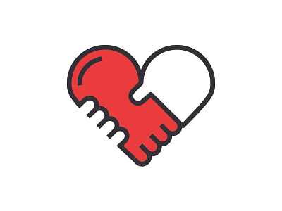 Belonging handshake heart icon