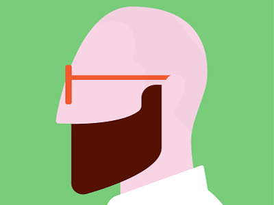 Profile 3 bald beard illustration