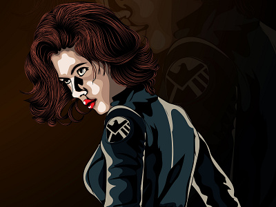 Black Widow digital art illustration vector tracing