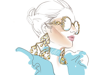 Fashion sketch '20 art drawing fashion art hand painted haute couture illustration ink jewellery painting portrait procreate art sketch