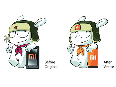 Vectorization for Xiaomi adobe illustrator brand illustration mi mi bunny to vector vector vectorization xiaomi