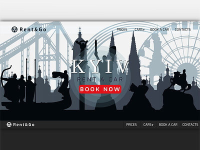 Kyiv city skyline silhouette for the landing page