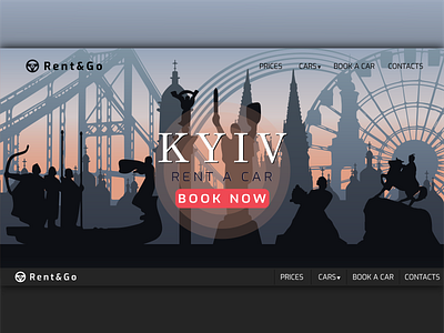 Kyiv city skyline silhouette for the landing page background design graphic design illustration landing page