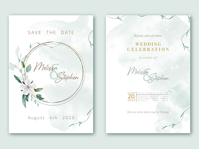 Wedding invitation | Rustic style design graphic design illustration watercolor wedding invitation