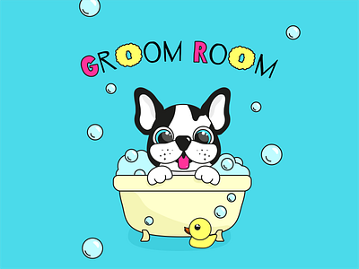 Character (MASCOT) design for grooming salon character design design french bulldog graphic design illustration instagram mascot social media post