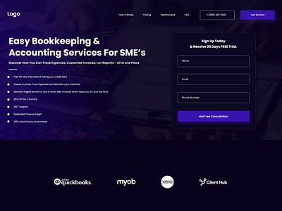 Bookkeeping Service - Sales Funnel Landing Page