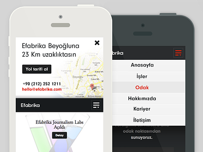 Efabrika website mobil view android black efabrika iphone location map menu mobile red responsive website