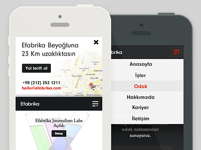 Efabrika website mobil view