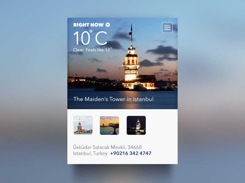 Istanbul Widget (GIF) app gif istanbul kizkulesi maiden menu navigation tower turkey ui weather widget