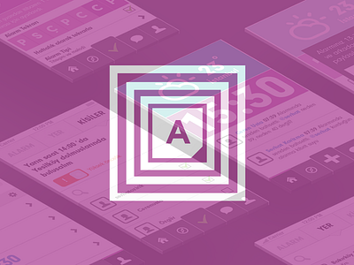 Social Alarm App alarm application calendar clock design flat ios7 iphone logo perspective purple social