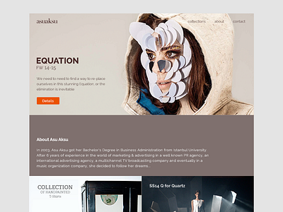 Asu Aksu Interface Design (draft) brown collections design draft fashion interface onepage ui website