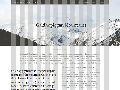 Blog detail page blog design detail grid mountain page sketch sweden typo typography ui ux