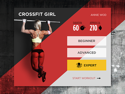 Crossfit Card clean crossfit expert freebies girl pullup red sketchapp sport wall widget workout