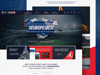 Meet Europe's Best competition euro2016 europe football responsive sport ui ux web