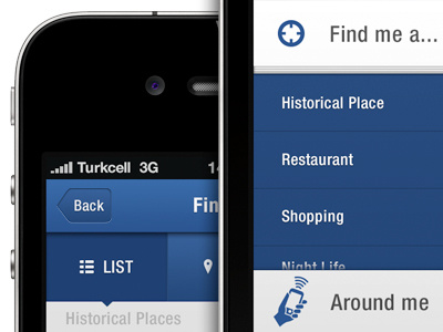 Turkcell Tourist Guide App app design guide iphone mobile ui user interface ux