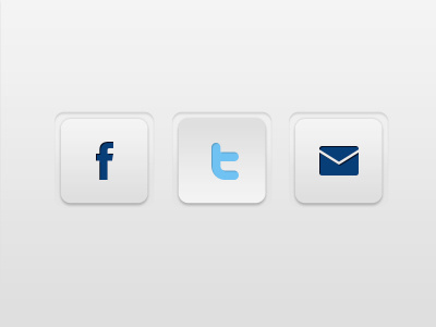 Social Buttons app blue button design grey ipad iphone mobile news ui user interface ux white