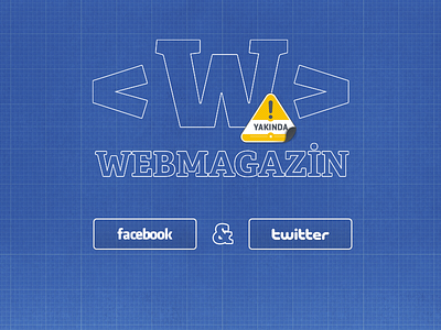 Web Magazin (New Project) blue blueprint button comingsoon facebook grid line twitter underconstruction webmagazin yellow