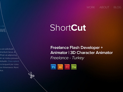 ShortCut Website adobe barisdogan cut freelance menu shortcut typography website