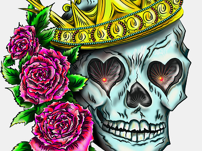 skull of the king of love - love and roses - power and love