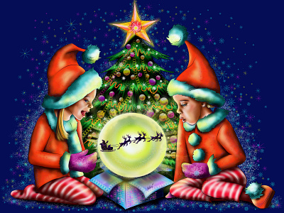 Children are waiting for Christmas. Waiting for the New Year's m branding design graphic design illustration typography