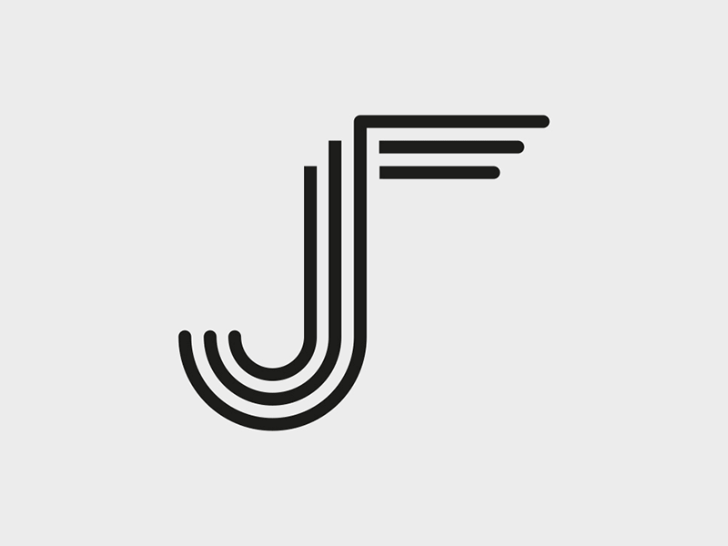 Unused JF Logo Exploration black brand design icon identity logo monogram white