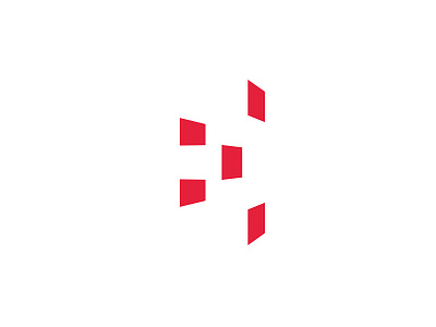 Negative Space E empix logo design icon logo monogram negative space e red
