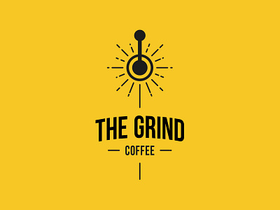 The Grind Logo black brand brand identity branding caffeine coffee icon logo yellow