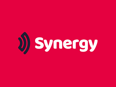 Synergy Logo Design brand clean crisp design icon identity logo navy blue professional red white