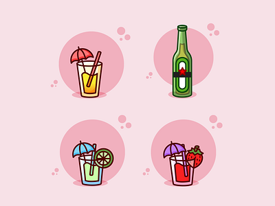 Drink Icons - Company party beer branding company design graphic design icons illustration illustrator vector