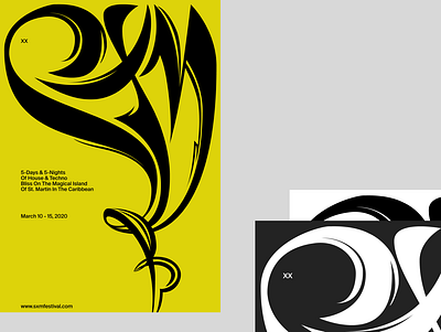 sxm festival poster branding design graphic design lettering poster typography