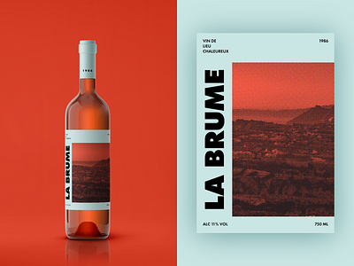 La Brume bottle label branding design france package packagedesign typography wine wine label