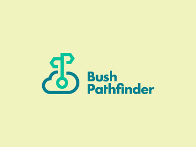 Bush Pathfinder Logo blue branding bush bushes design gps green identity logo mark path pathfinder route sign way waypoint